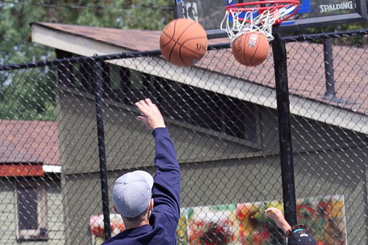 A basketball game at Arrowhead Camp